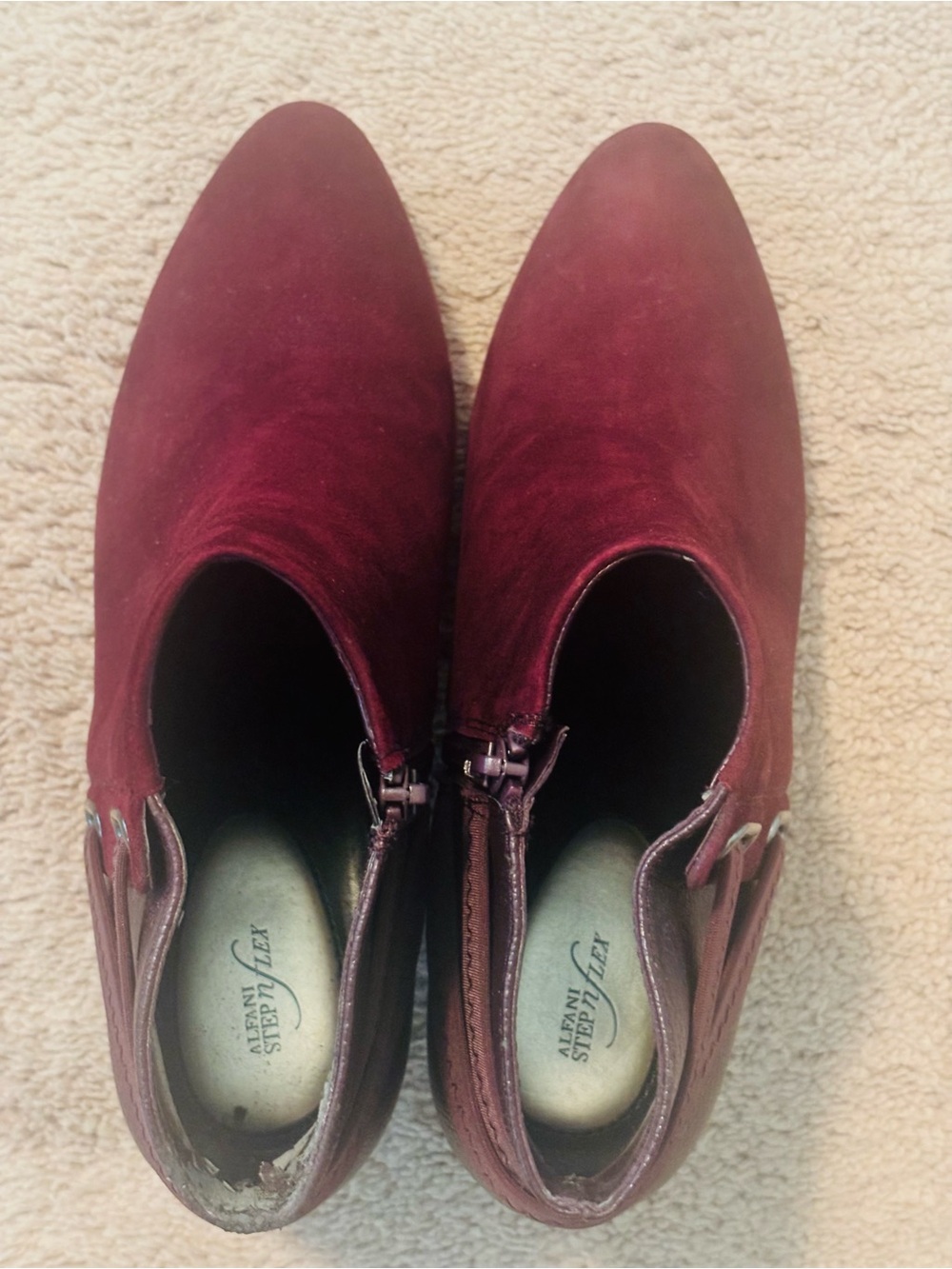Alfani Burgundy Suede Ankle Booties